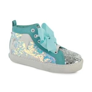 Custom made bow glitter girl shoes